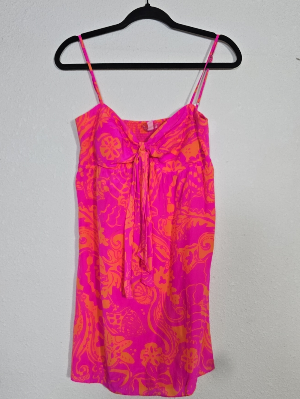 Women's Hot Pink & Orange Tie-Front Dress Lilly Pulitzer